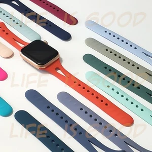 Silicone Narrow Sport Band for Apple Watch Series 11, 10, 9, 8, 7, 6, 5 - 1, SE