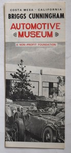 BRIGGS CUNNINGHAM AUTOMOTIVE MUSEUM  BROCHURE , Costa Mesa, CA