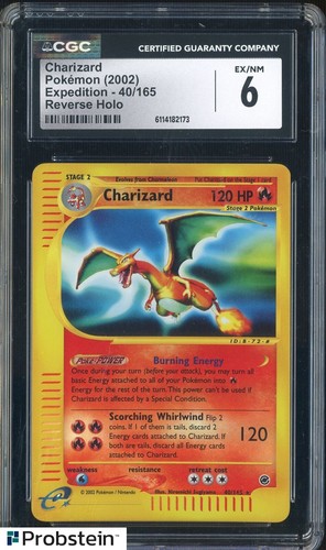 2002 Pokemon Expedition #40 Charizard Reverse Holo Foil CGC 6 EX-NM