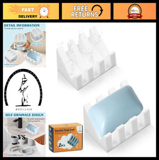 Self-Draining Silicone Soap Dish - Non-Slip Shower  Kitchen Holder, Easy Clean,