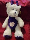 13 inch White and Purple Plush Love Bear — photo 1