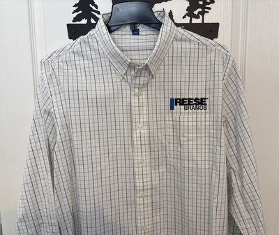 Men s Port Authority Reese Brands Sewn Logo Employee Dress Shirt White Sz Xl
