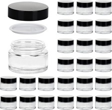 1oz Glass Jar with Lid Hoa Kinh 25Pack Clear Cosmetic Glass Jars with Lids