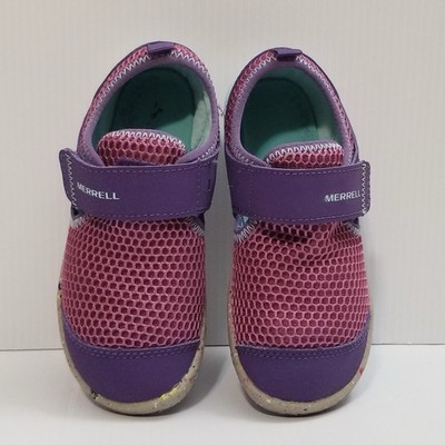 Merrell Girls' BARE STEPS Sandals Purple/Turq Size 10 Little Kid Shoes