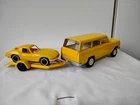 Tonka Jeep Wagoneer with Corvette On Trailer, 17" Long, Great Condition!