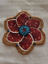 Laura Love Designs Pinwheel Handpainted Needlepoint Canvas Almost Started