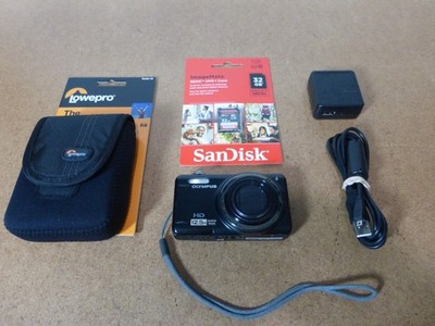 Genuine Olympus VR-320 (14MP ~ 32GB SD Card ~ 12.5x Zoom) Digital Camera & Accs