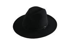 Women's Fashion Flat Wide Brim Hat Classic Wool Felt Panama Hat with Belt Buc...