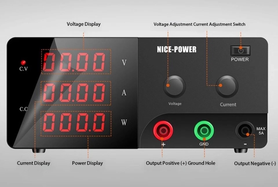 Adjustable DC Stabilized Power Supply Electrolytic Switch Ammeter 15V/30V/60V - Image 3 of 4