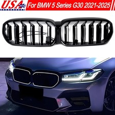 Fits Bmw G30 G31 530i 540i 550i M5 2021-2025 Glossy Black Front Grille W Light