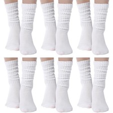 6 Pairs Slouch Scrunch Socks Elegant Style M