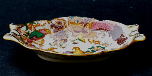 BONE CHINA ROYAL CROWN DERBY OLDE AVESBURY PIATTO PORTAGIOIE OVALE - Foto 2 di 3