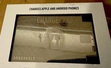 AquaVault Chargecard Power Bank Silver 2300mAh Ultra Thin Built-In Cables 1.5A