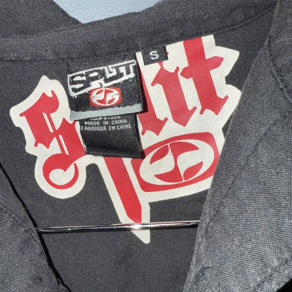 VTG 90s Split Button Up Shirt Mens Black Sz S Shirt Skateboarding Surf USA - Image 3 of 4