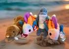 Lot of 4 Vtg Ty Plush Lips (2) Fish 1999~ Echo Dolphin 1996 ~ Paul Walrus 1999