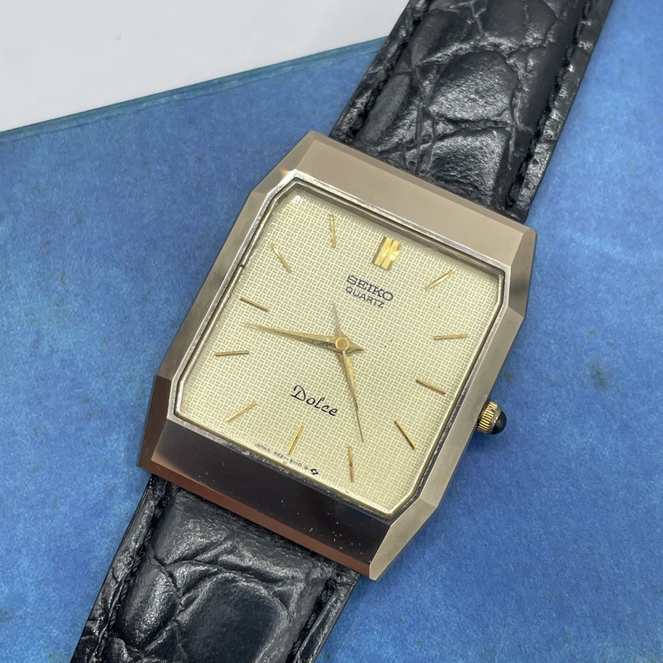 Vintage Seiko Dolce 9521-5110 Gold Dial Quartz Men's 26mm Tank Watch With Box - image 4 of 4