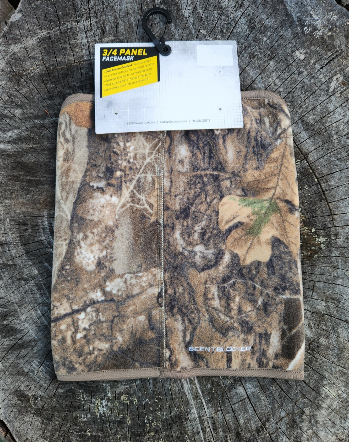 Scent Blocker 3/4 Panel Facemask Gaiter Mid/Late Season Cold Fusion Fleece