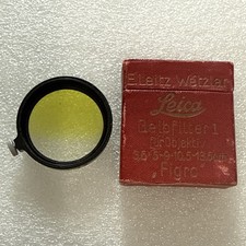 Vintage Original Leica Leitz 3/4 Yellow Filter E39 Black