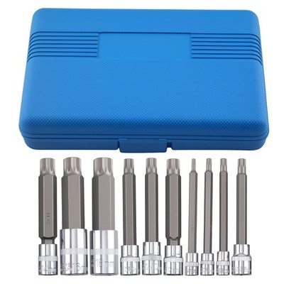 10 Piece Triple Square 12 Point Spline M4-M18 1/4 3/8 1/2 Drive Tamper Proof