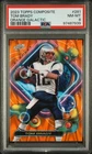 2023 TOPPS CHROME COMPOSITE ORANGE GALACTIC REFRACTOR #281 TOM BRADY 01/25 PSA 8