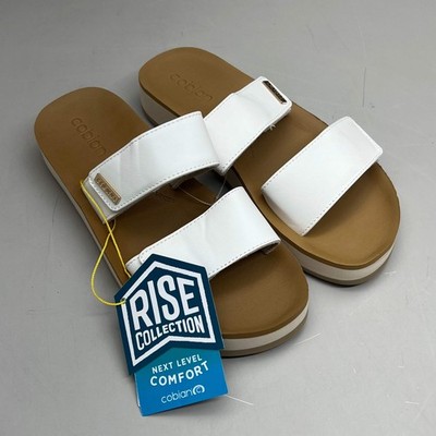 COBIAN Dana Rise Elevated Flatform Style Slide Women's Sz 10 White DNA24-100-10