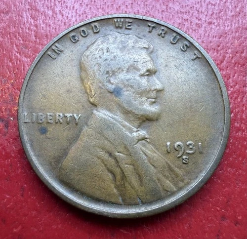 1931-S Lincoln Wheat Cent 1c - Key Date - Raw Very Fine (VF)
