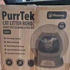 Petcove PurrTek Cat Litter Robot Smart Self-Cleaning Litter Box Gray 5G Model