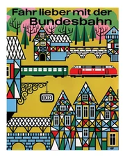 Vibrant Geometric Train Scene Wall Art Poster Premium Quality