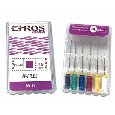 K-Files Ni-Ti 25 mm Multiple Sizes Dental Files Box of 6
