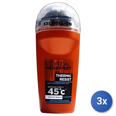 3x L Oréal Paris Men Expert Thermic Resist Deodorant Roll-On 50 Ml