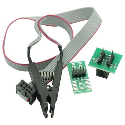 SOIC8 SOP8 Test Clip for In-Circuit EEPROM Programming with 2 PCB Adapters