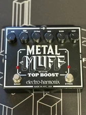 Electro - Harmonix Metal Muff With Top Boost Distortion Pedal With Box
