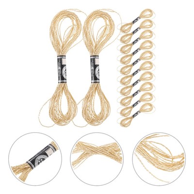 12PCS 8 Meter 12 Stränge Metallic Stickgarn DIY Portable Household Manual