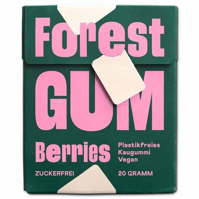 (77,50 /1kg) Forest Gum Berries, plastikfreies Kaugummi, 20g Packung