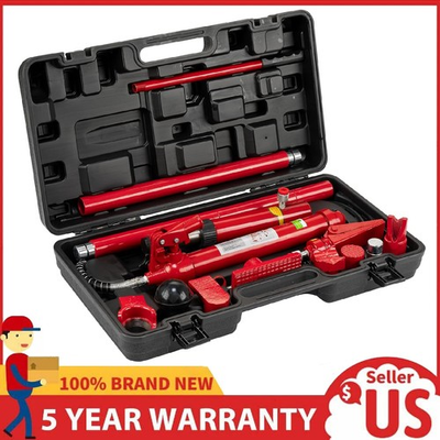 #ad 12 Ton Porta Power Hydraulic Jack Pump Lift Ram Auto Body Frame Car Repair Kits $134.09