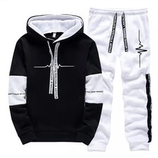 Men  s Casual Printed Tracksuit Hoodie  Pants Sports Jogging Streetwear Set
