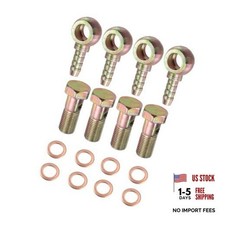 4 Set 8mm Banjo Hose Barb Bolt Fittings w/Washers and 8mm Spacers