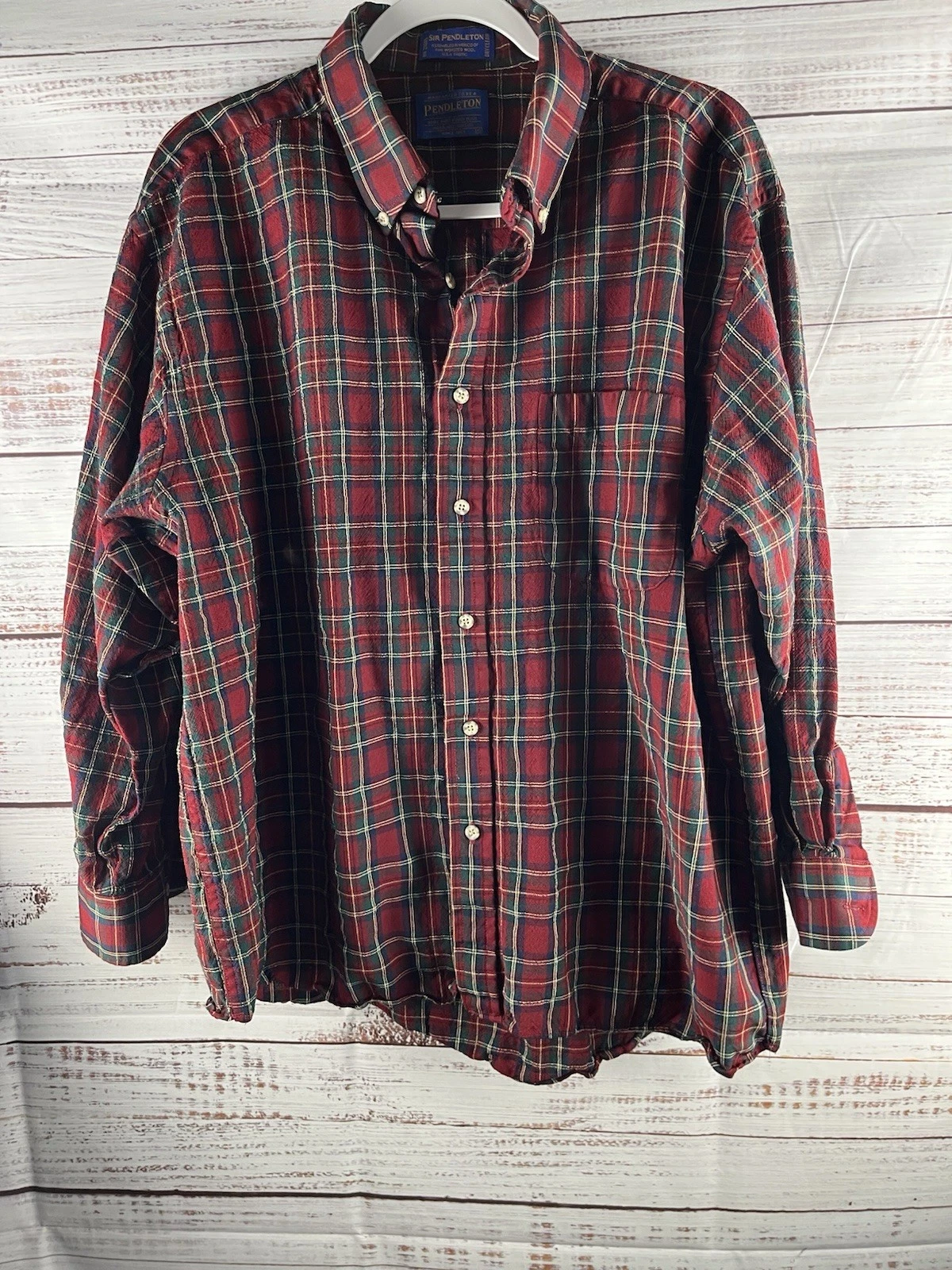 LL Bean Flannel Shirt Mens X-Large Button Up Plaid 100% Cotton