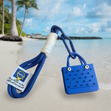 Blue Bogg Bag Keychain Wristlet Mini Hole Chain Cord Bogg Bag Charm