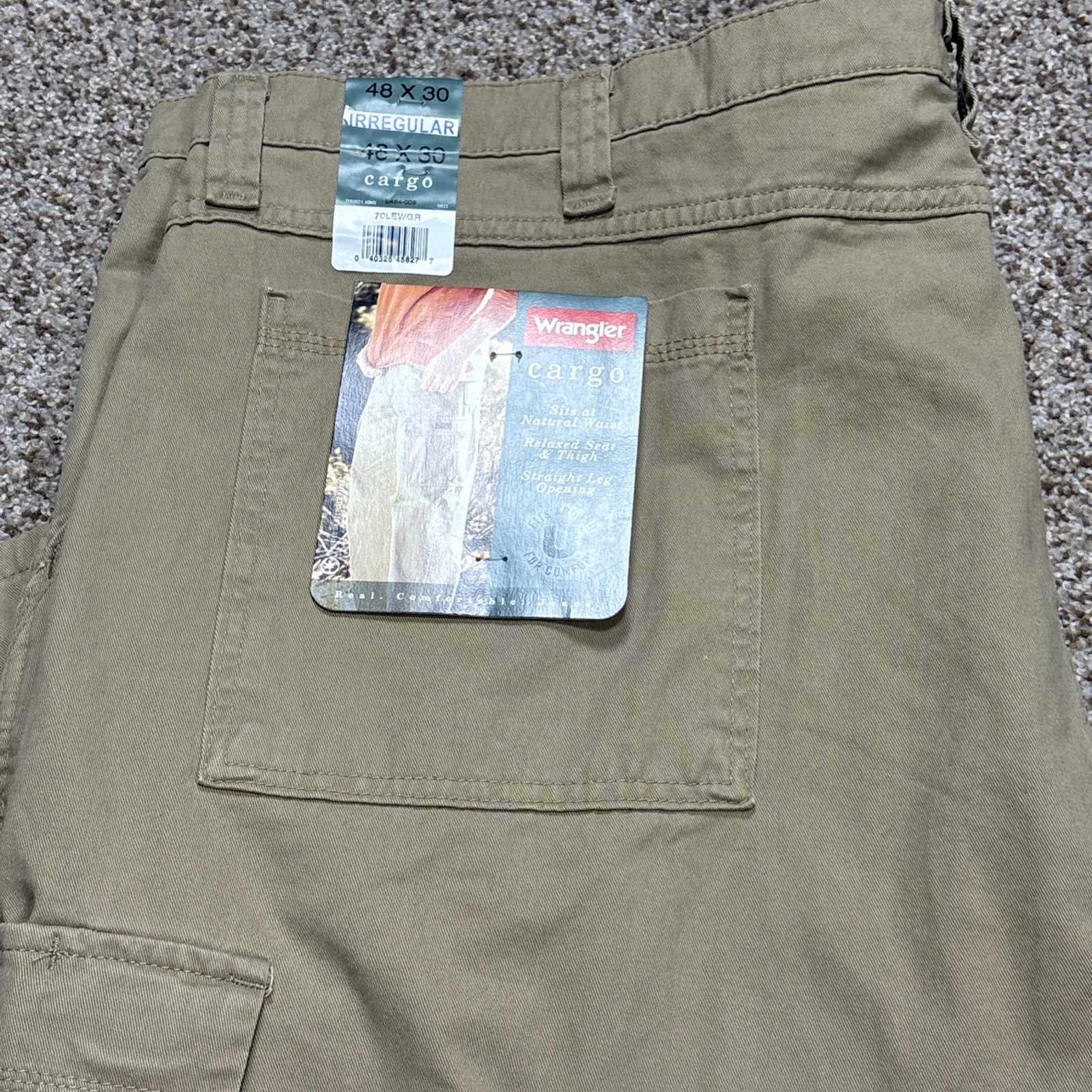 Wrangler Cargo Irregular Tan Cargo Jeans Pants Mens 48x30 Fits 48 X 31 New - View 2