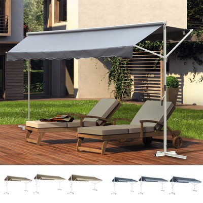 Outsunny Standmarkise Gartenmarkise mit Faltarm Terrasse 2 Farbe