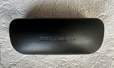 Dolce&Gabbana Brillenetui schwarz Hartschale Leder