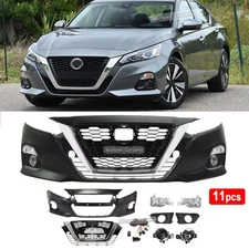 New Front Bumper Cover & Grille With Fog Light Kit Fits 2019-2022 Nissan Altima