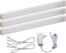 under Cabinet Lighting Kit, 3-Bars, 9 Inches Each, DIY Tool-Free Installation, W
