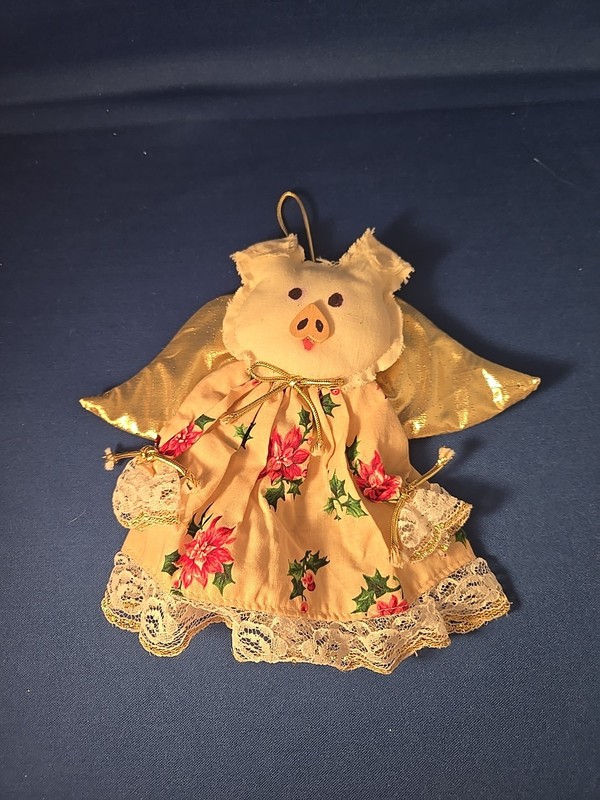 Handcrafted Angel Pig Ornament