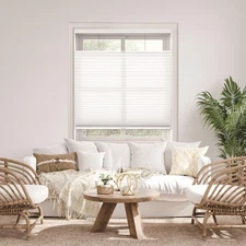 Cordless 1.5"Light Filtering Top Down Bottom Up Cellular Shade 18"WX48"H White