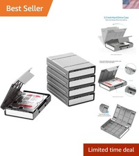 5 Pack 3.5 Inch Shockproof Dustproof HDD Case - Ultimate Protection for You...