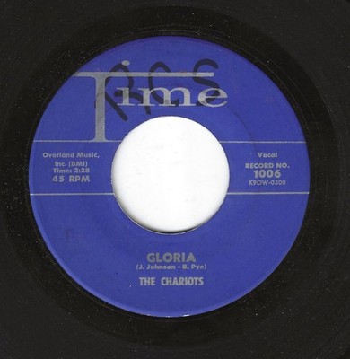 THE CHARIOTS 45RPM '59 TIME GLORIA KILLER DOO WOP BALLAD M- VINYL
