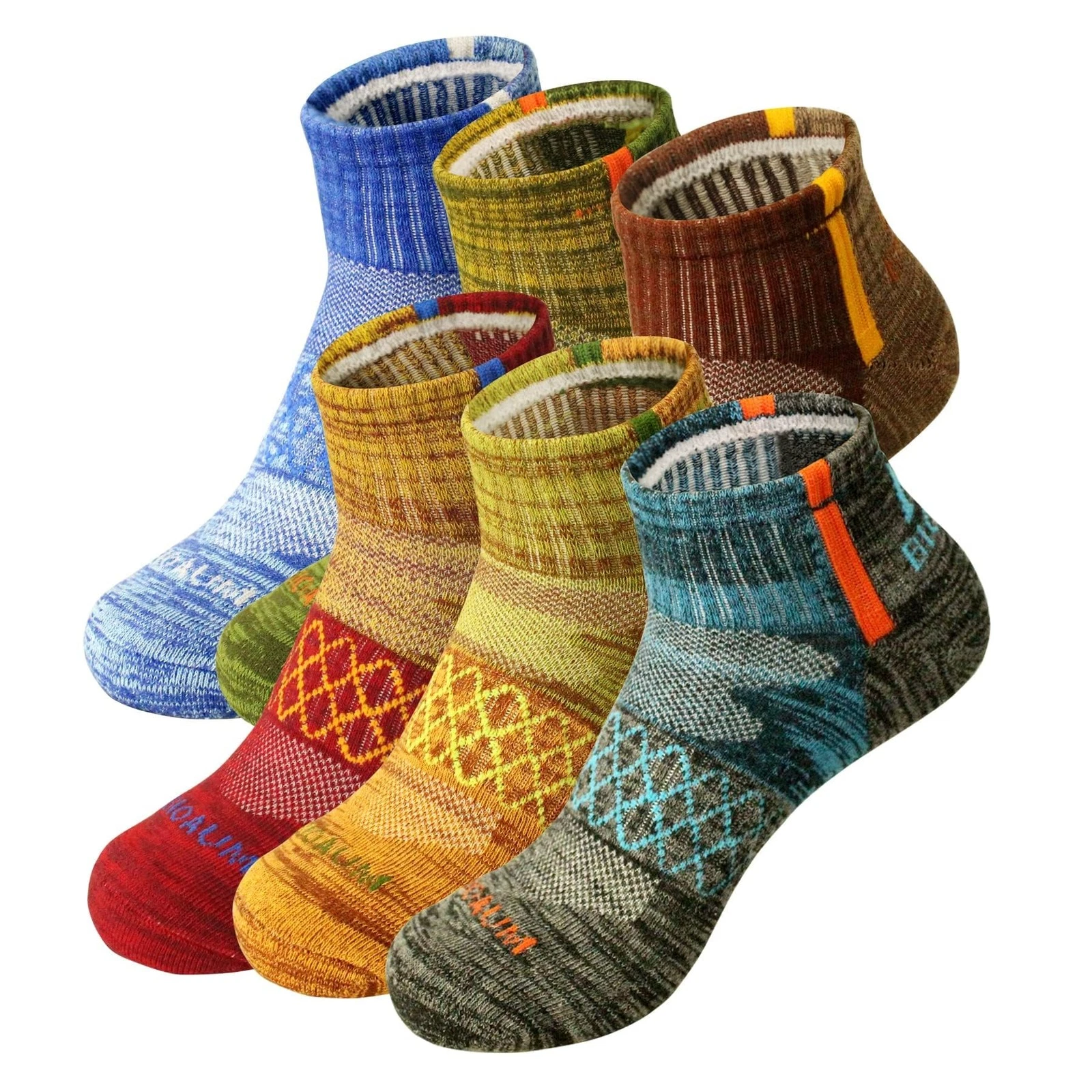 Men's Athletic Socks Size 10-13 - 6 Pairs Cotton Quarter Socks for Running, W...