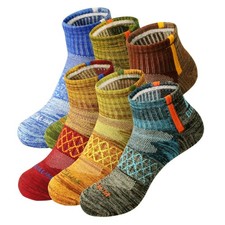 Men's Athletic Socks Size 10-13 - 6 Pairs Cotton Quarter Socks for Running, W...